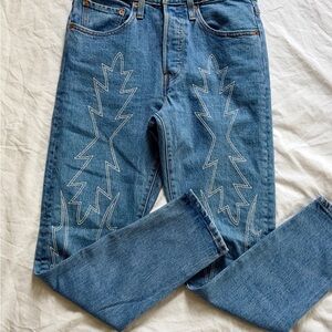 Levi's Blue 501 S Women's Jeans with Embroidery